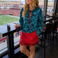 “Game Time” Fringe Skirt - Red
