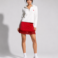 “Game Time” Fringe Skirt - Red